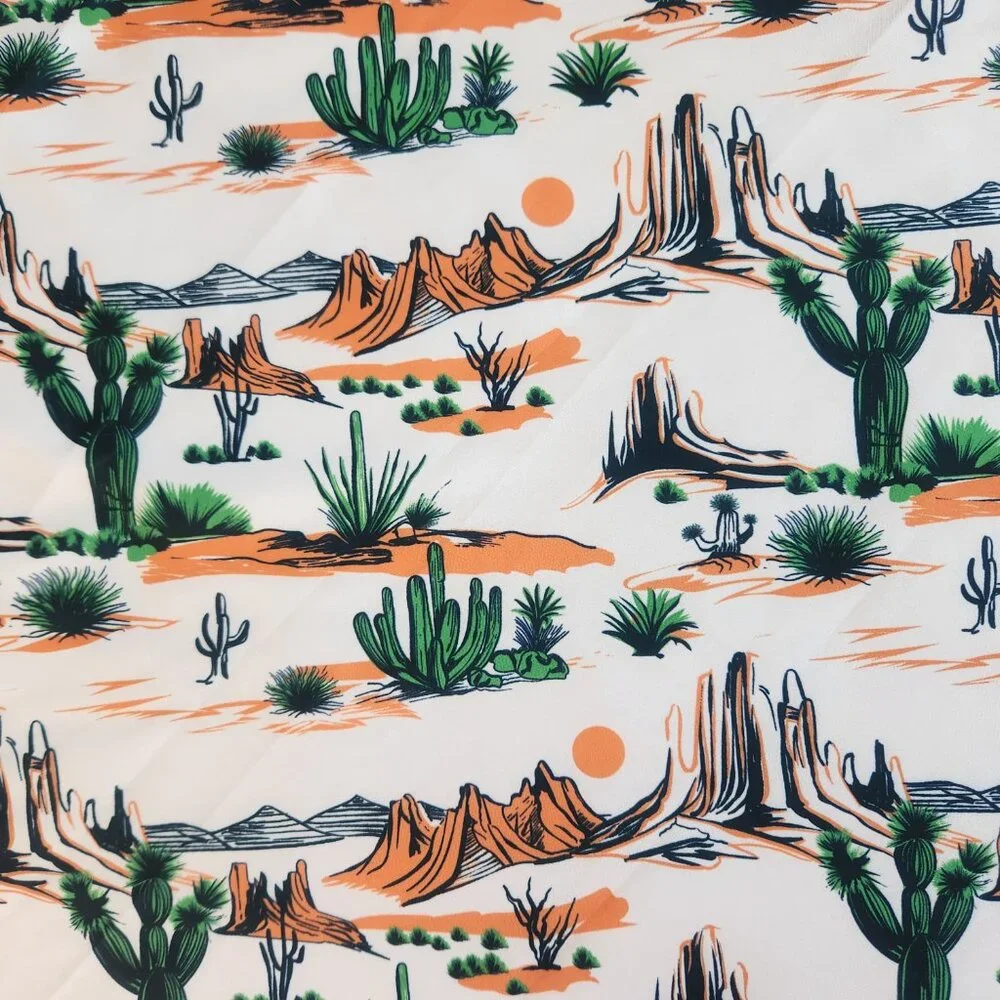 NEW Silky Satin Scarf Bandana Neckerchief Cactus Desert Western